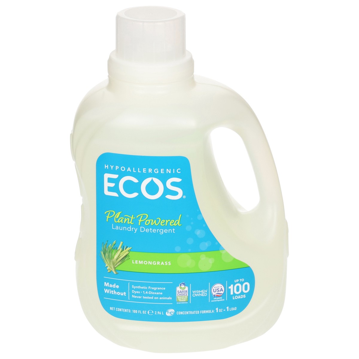 slide 1 of 12, ECOS Plant Powered Lemongrass Laundry Detergent 100 fl oz, 100 fl oz