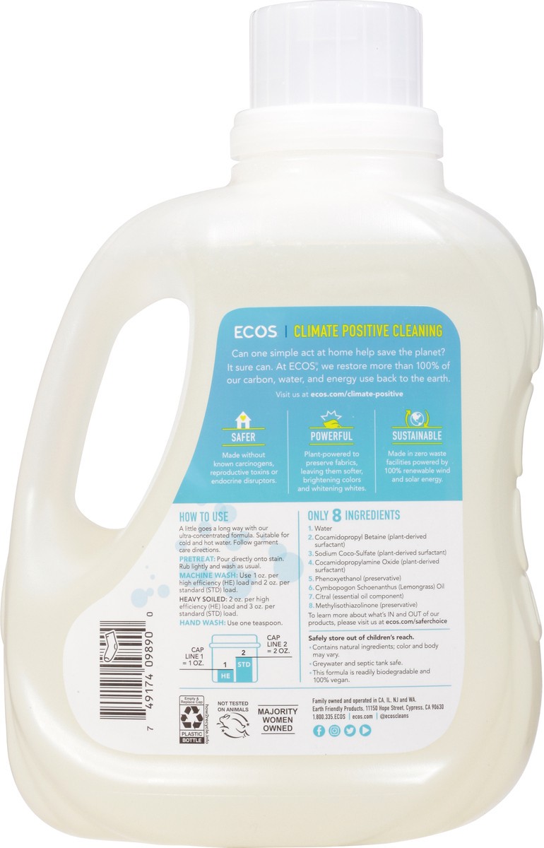 slide 6 of 12, Ecos Plant Powered Lemongrass Laundry Detergent 100 fl oz, 100 fl oz