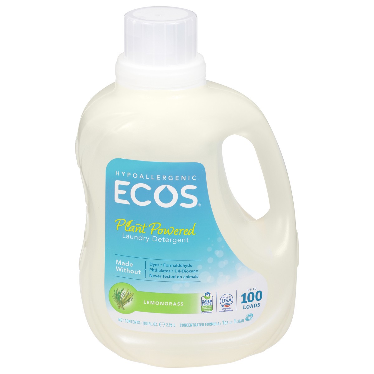 slide 8 of 12, Ecos Plant Powered Lemongrass Laundry Detergent 100 fl oz, 100 fl oz