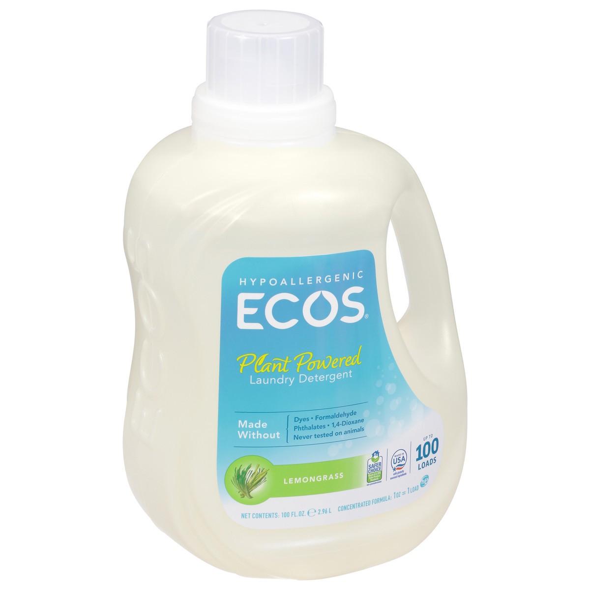 slide 2 of 12, Ecos Plant Powered Lemongrass Laundry Detergent 100 fl oz, 100 fl oz