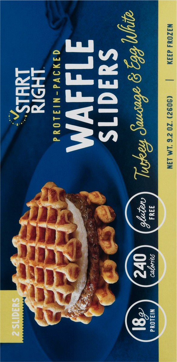 slide 11 of 14, Start Right Turkey Sausage & Egg White Waffle Sliders 2 ea, 2 ct