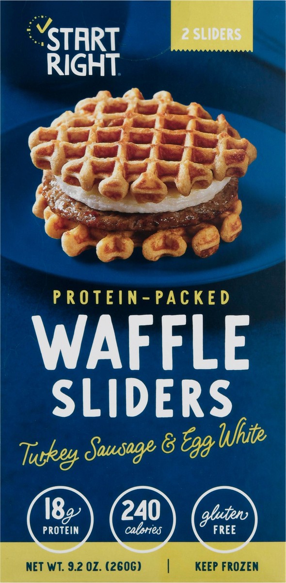 slide 1 of 14, Start Right Turkey Sausage & Egg White Waffle Sliders 2 ea, 2 ct