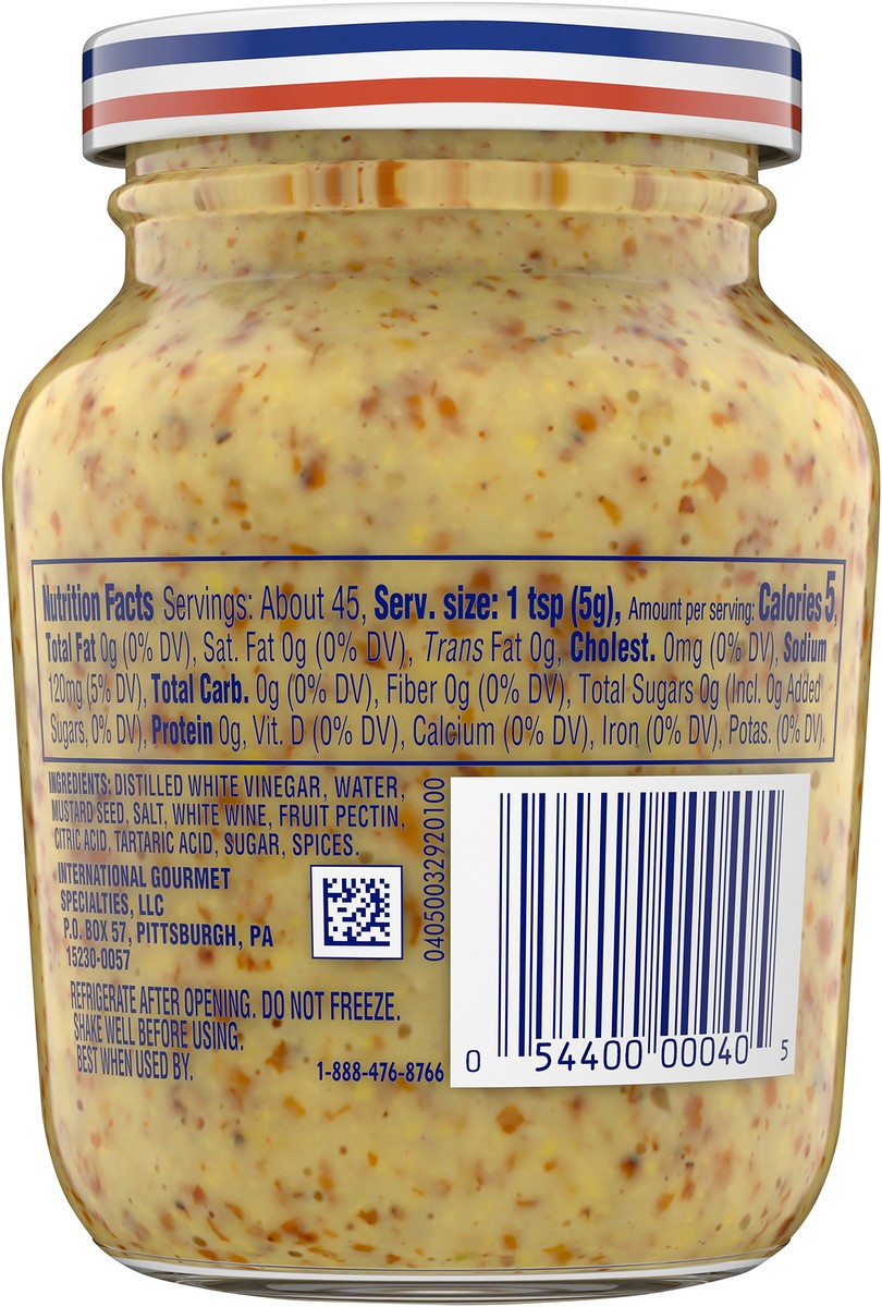 slide 5 of 9, Grey Poupon Country Dijon Coarse Ground Mustard, 8 oz. Jar, 