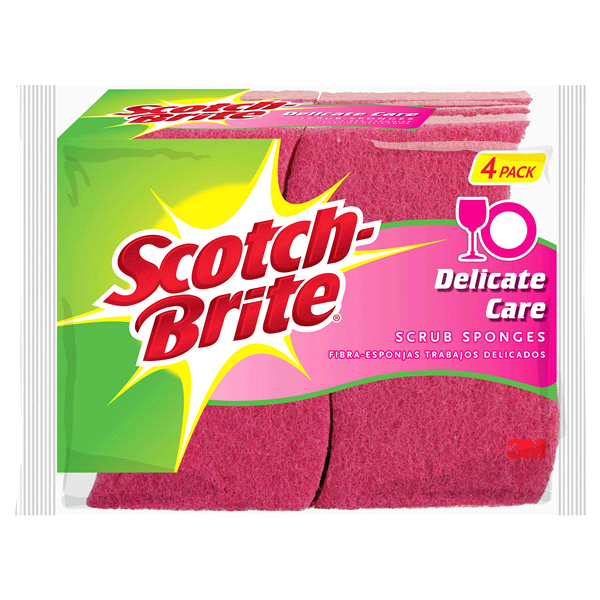 slide 1 of 1, Scotch-Brite Delicate Care Cleaning Sponges, 4 ct