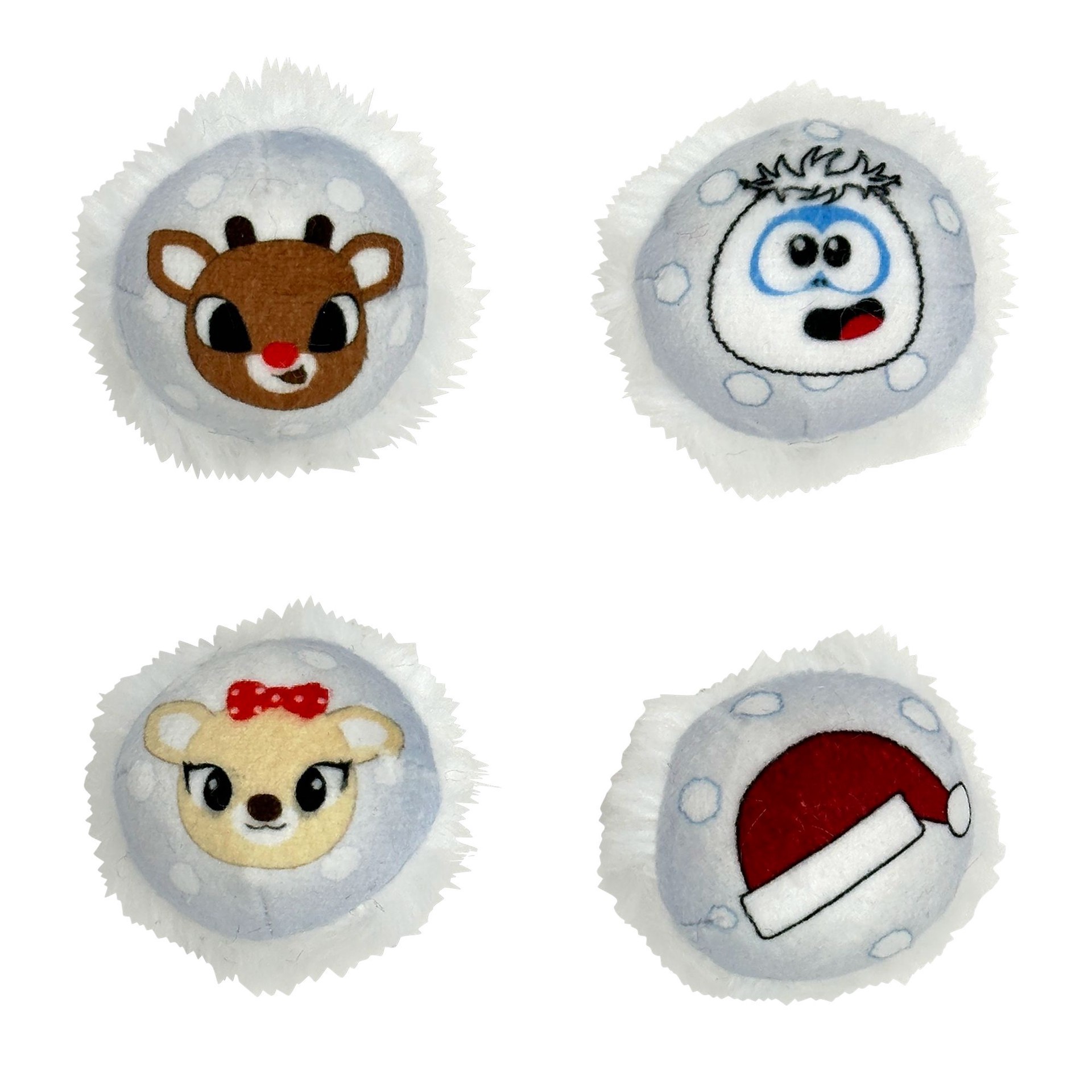 slide 1 of 1, Gmason Rudolph Holiday Ball Cat Toy - 4 Pack, 1 ct