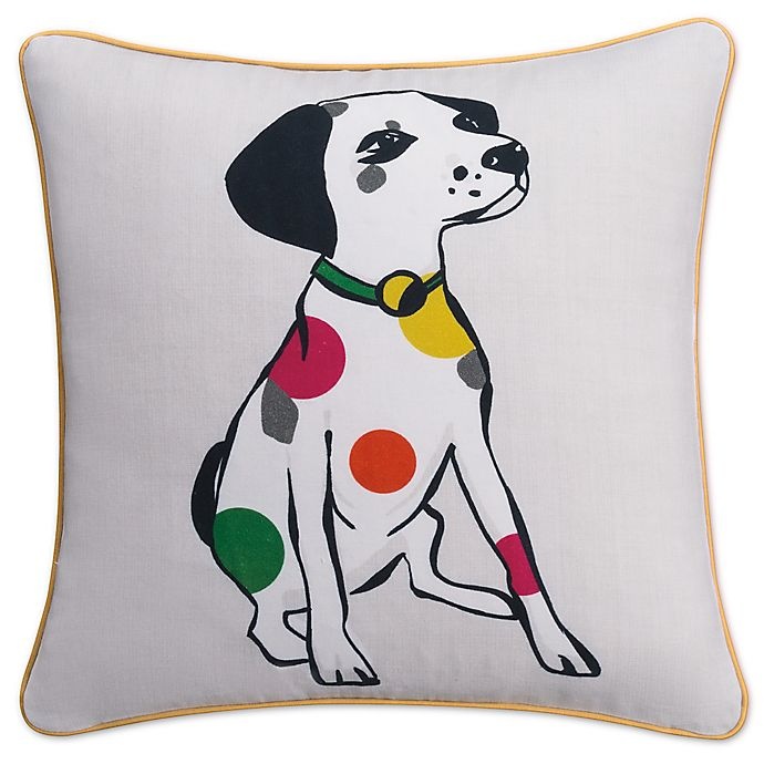 slide 1 of 1, KAS Seneca Spotted Dog Throw Pillow - White, 18 in