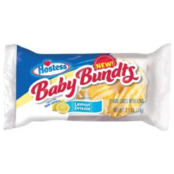 Hostess Baby Bundts Lemon Drizzle Flavor, 2.5 oz Sleeve (2 Mini Cakes)