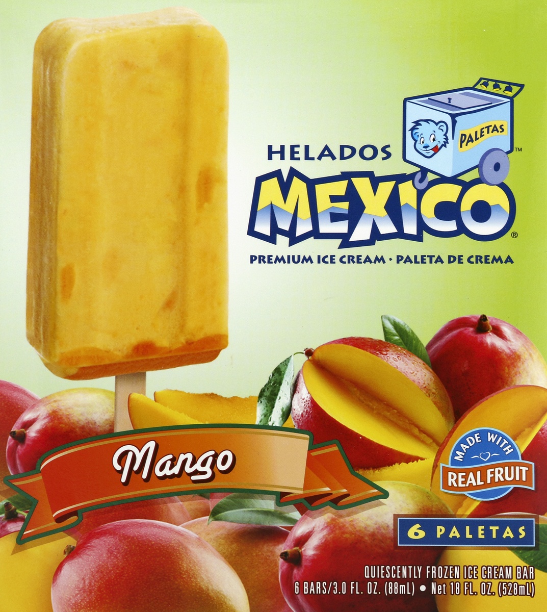 slide 4 of 6, Helados Mexico Mango Ice Cream Bars, 6 ct; 3 fl oz