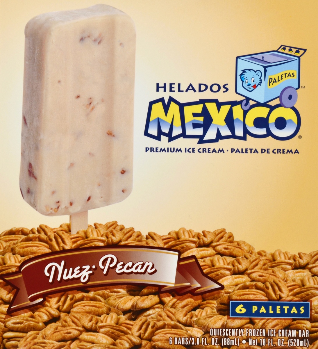 slide 4 of 4, Helados Mexico Pecan Cream Ice Cream Bars, 6 ct