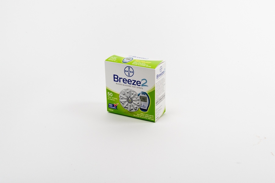 slide 1 of 1, Bayer Breeze 2 Blood Glucose Test Strips, 50 ct