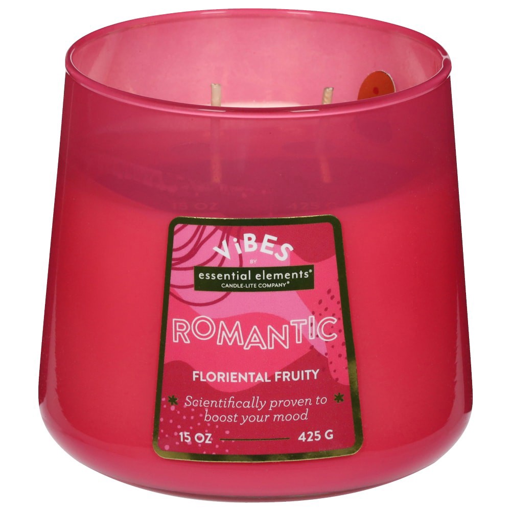 slide 3 of 3, Essential Elements Vibes Jar Candle Romantic, 15 oz