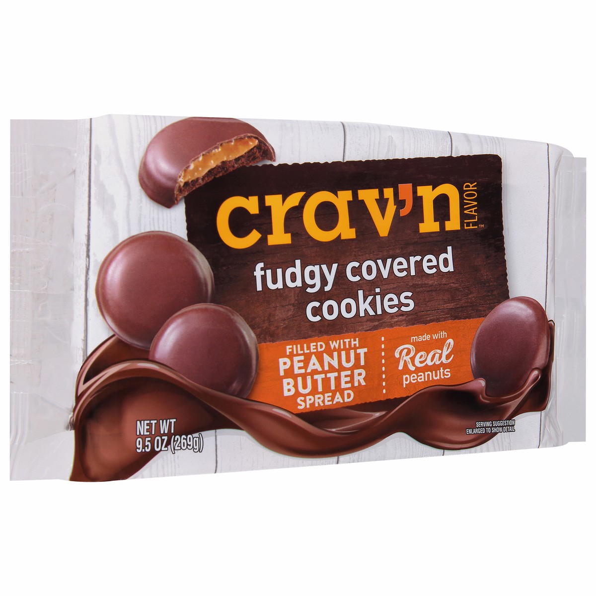 slide 12 of 19, Crav'n Flavor Fudgy Covered Peanut Butter Cookies 9.5 oz, 9.5 oz
