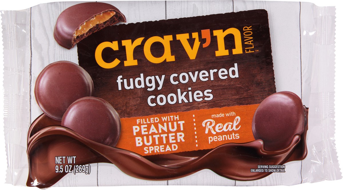 slide 17 of 19, Crav'n Flavor Fudgy Covered Peanut Butter Cookies 9.5 oz, 9.5 oz
