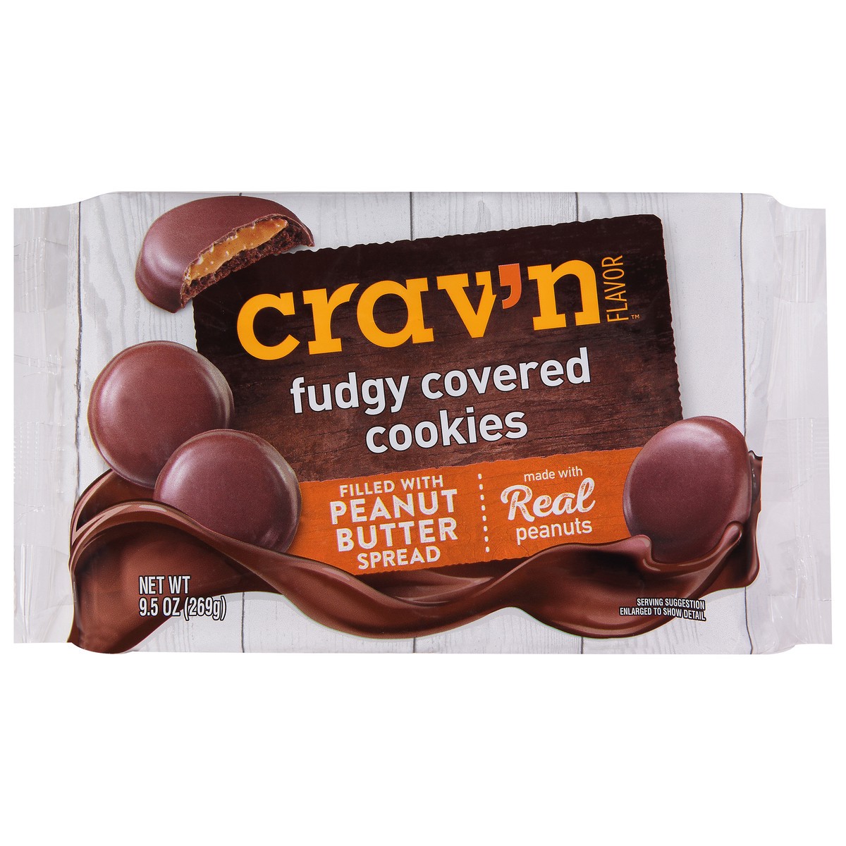 slide 19 of 19, Crav'n Flavor Fudgy Covered Peanut Butter Cookies 9.5 oz, 9.5 oz