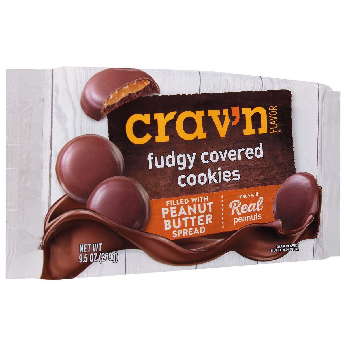 slide 8 of 19, Crav'n Flavor Fudgy Covered Peanut Butter Cookies 9.5 oz, 9.5 oz