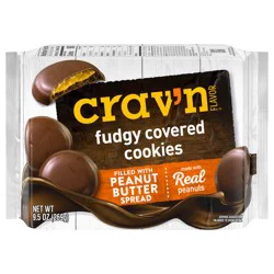 Crav'n Flavor Fudgy Covered Peanut Butter Cookies 9.5 oz