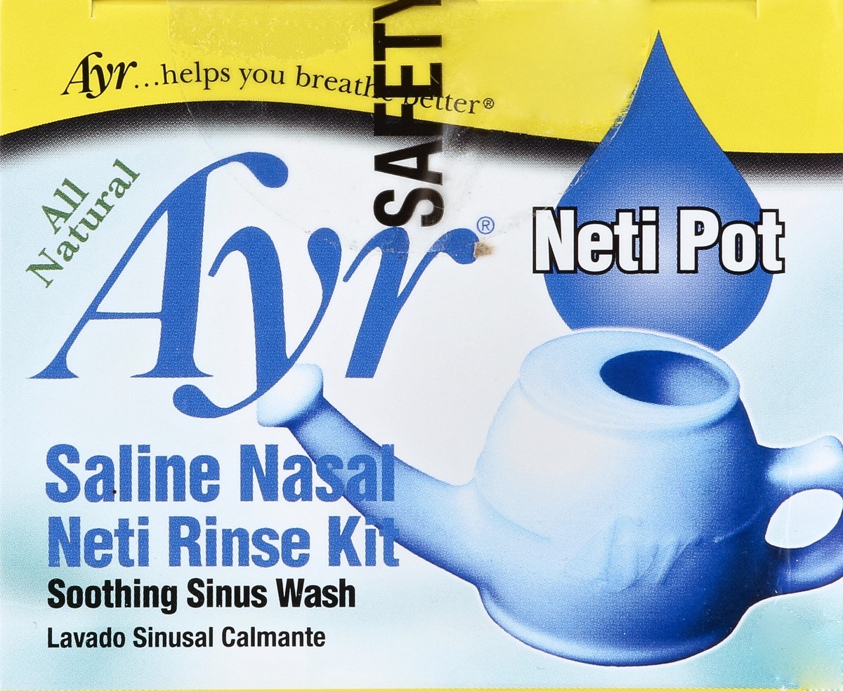 slide 3 of 4, Ayr Saline Nasal Neti Pot Kit, 40 ct