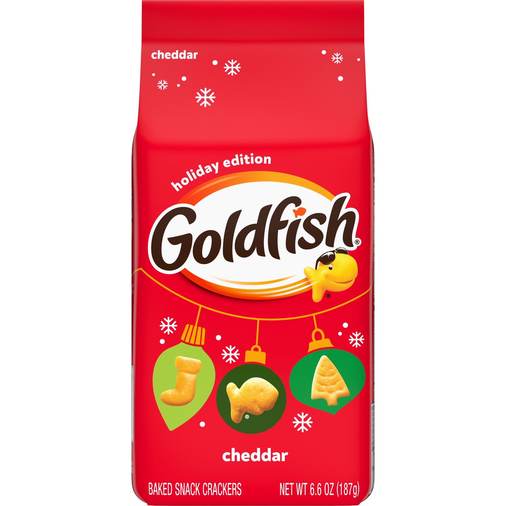 slide 1 of 5, Goldfish Holiday Shapes Cheddar Crackers, 6.6 Oz Bag, 6.6 oz