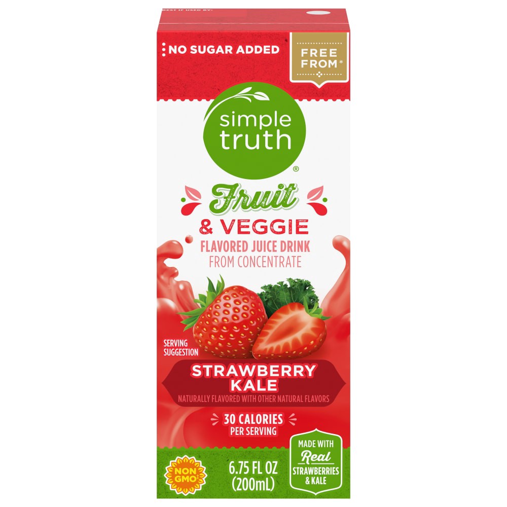 slide 3 of 4, Simple Truth Strawberry & Kale Kids Juice Boxes, 8 ct
