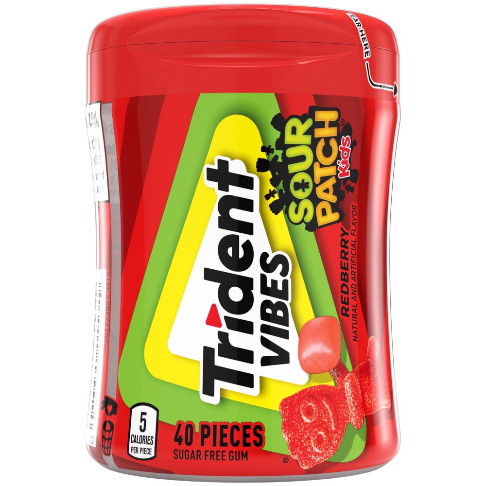 slide 2 of 3, Trident Vibes Sour Patch Kids® Redberry Sugar Free Gum, 40 ct