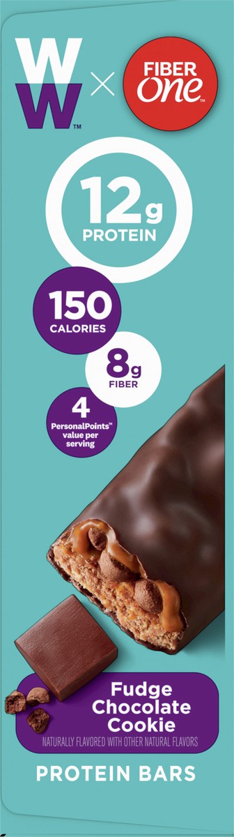 slide 4 of 9, Fiber One Weight Watchers Fudge Chocolate Cookie Protein Bars, 5 ct; 7.45 oz