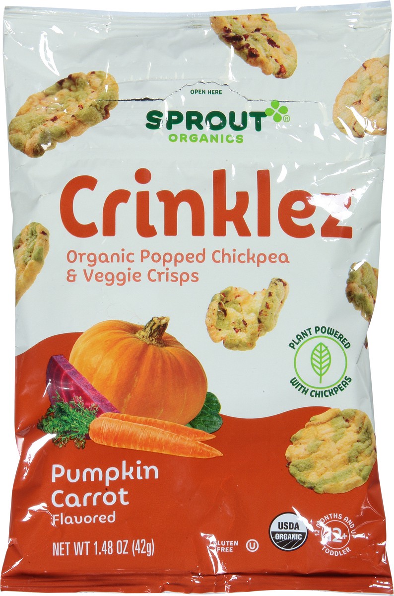 slide 6 of 9, Sprout Organics Crinklez Popped Organic Pumpkin Carrot Flavored Chickpea & Veggie Crisps 1.48 oz, 1.48 oz