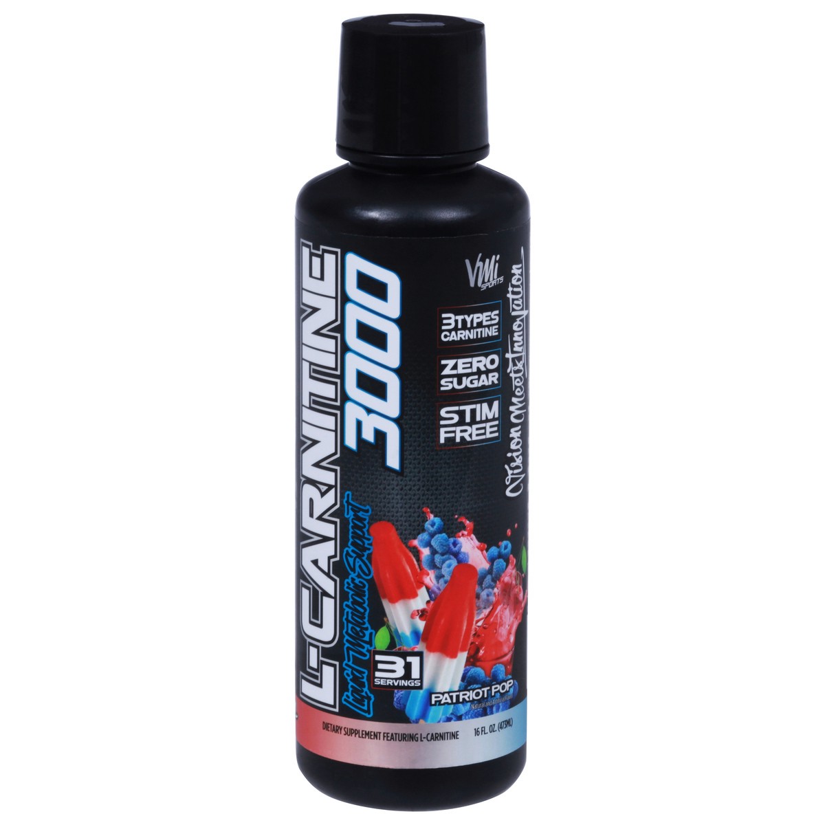 slide 1 of 13, VMI Sports L-Carnitine 3000 Patriot Pop Liquid Metabolic Support 16 fl oz, 16 fl oz