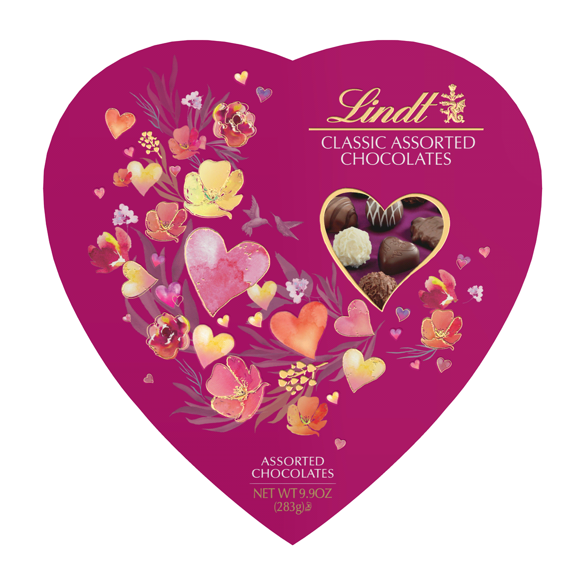 slide 1 of 1, Lindt Valentine Classic Romance Heart Assorted Chocolates, 9.8 oz