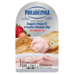 Philadelphia Multigrain Bagel Chips & Strawberry Cream Cheese Dip, 2.5 oz Tray