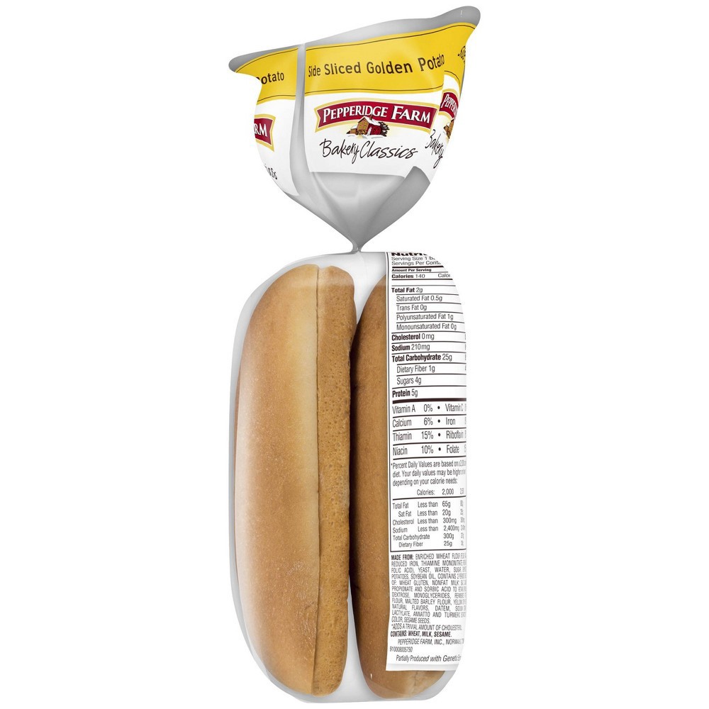 slide 2 of 7, Pepperidge Farm Top Sliced Golden Potato Hot Dog Buns, 14.000 oz