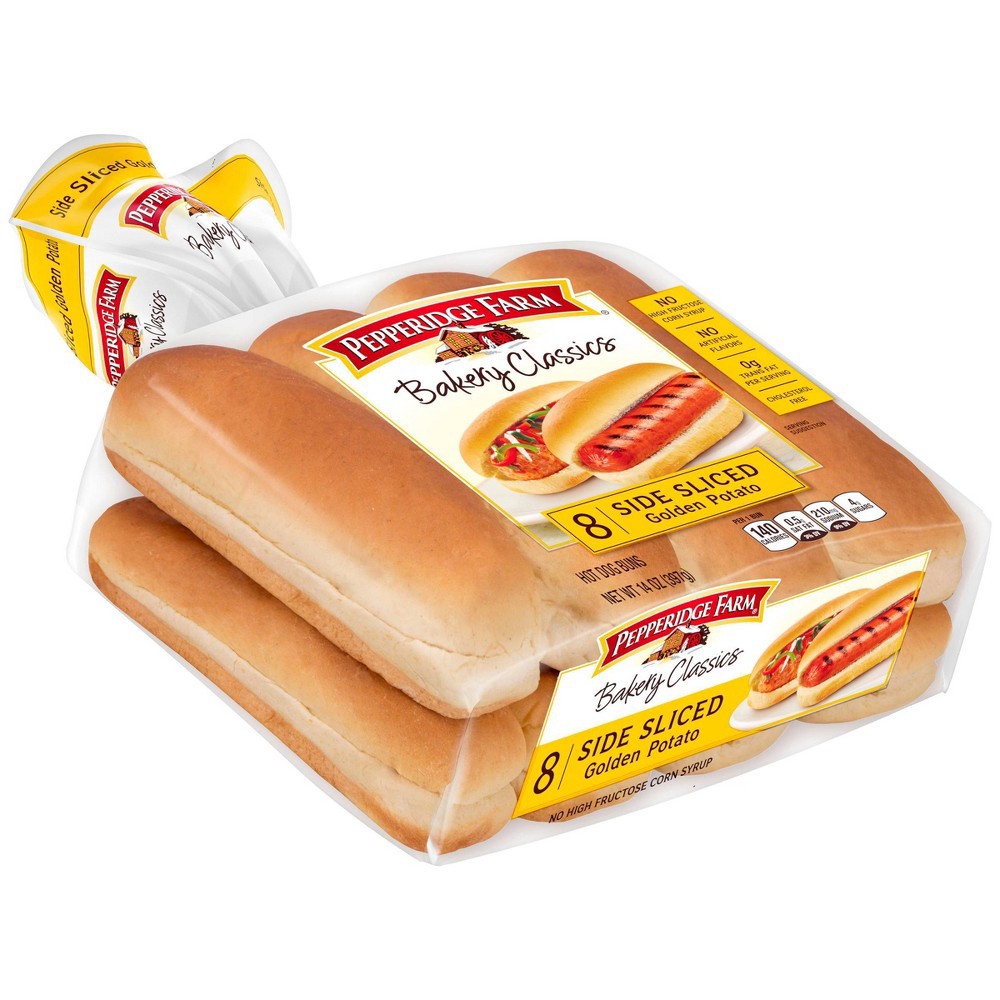 slide 3 of 7, Pepperidge Farm Top Sliced Golden Potato Hot Dog Buns, 14.000 oz