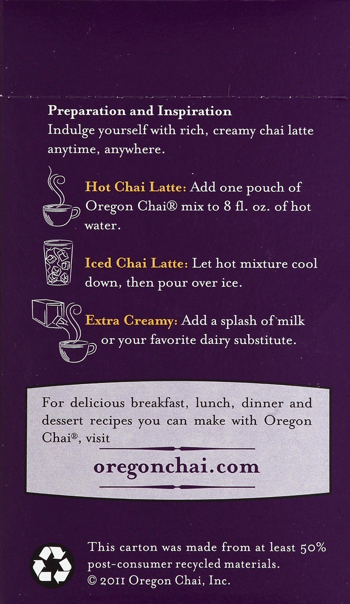 slide 3 of 4, Oregon Chai Chai Tea Latte, Powdered Mix, Vanilla, 8 ct