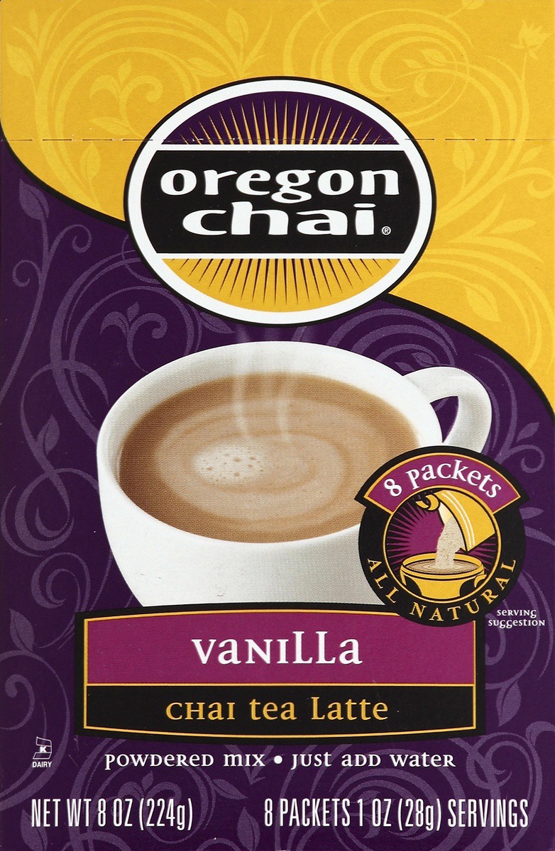 slide 4 of 4, Oregon Chai Chai Tea Latte, Powdered Mix, Vanilla, 8 ct