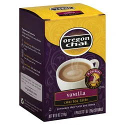 Oregon Chai Chai Tea Latte, Powdered Mix, Vanilla - 8 ct