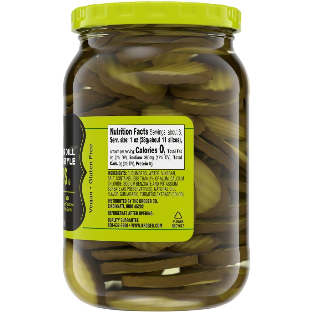 slide 3 of 3, Kroger Fast Food Style Hamburger Dill Pickle Chips, 16 fl oz