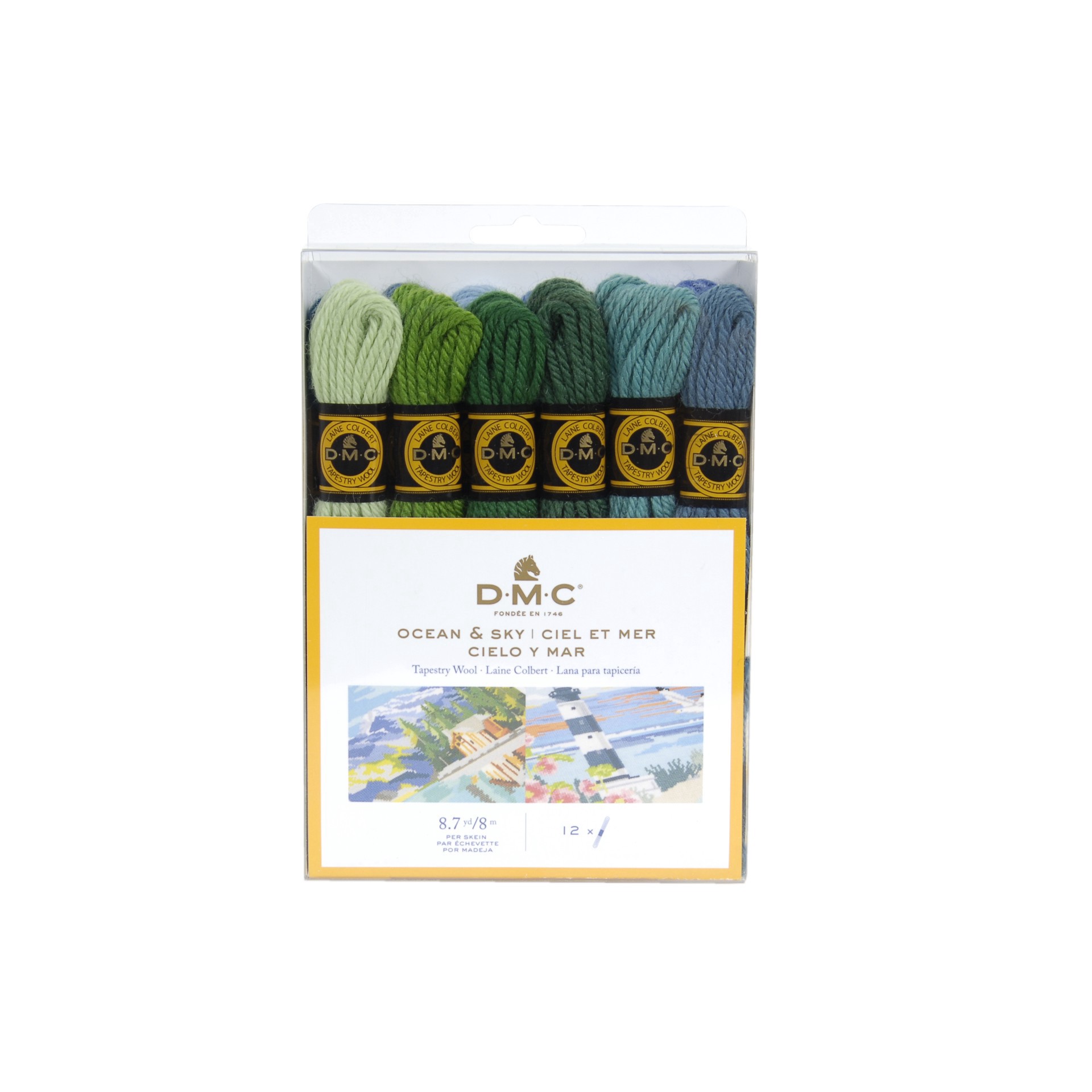 slide 5 of 5, Dmc Ocean & Sky Tapestry Wool Pack, 8.7 yd