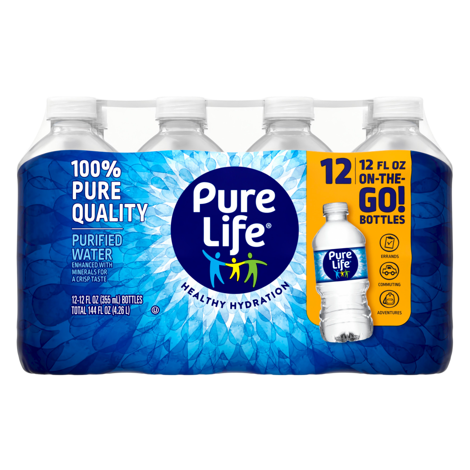 slide 1 of 5, Pure Life Purified Water, 12 Fl Oz, Plastic Bottled Water, Pack of 12, 12 ct