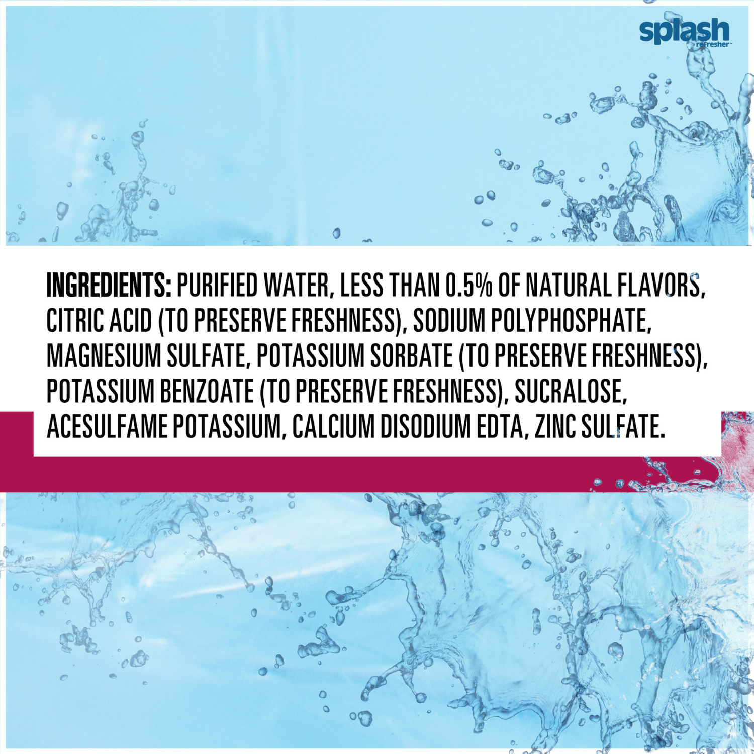 slide 6 of 8, Splash Refresher Wild Berry Flavored Water, 16.9 fl oz, 6 Pack, 6 ct