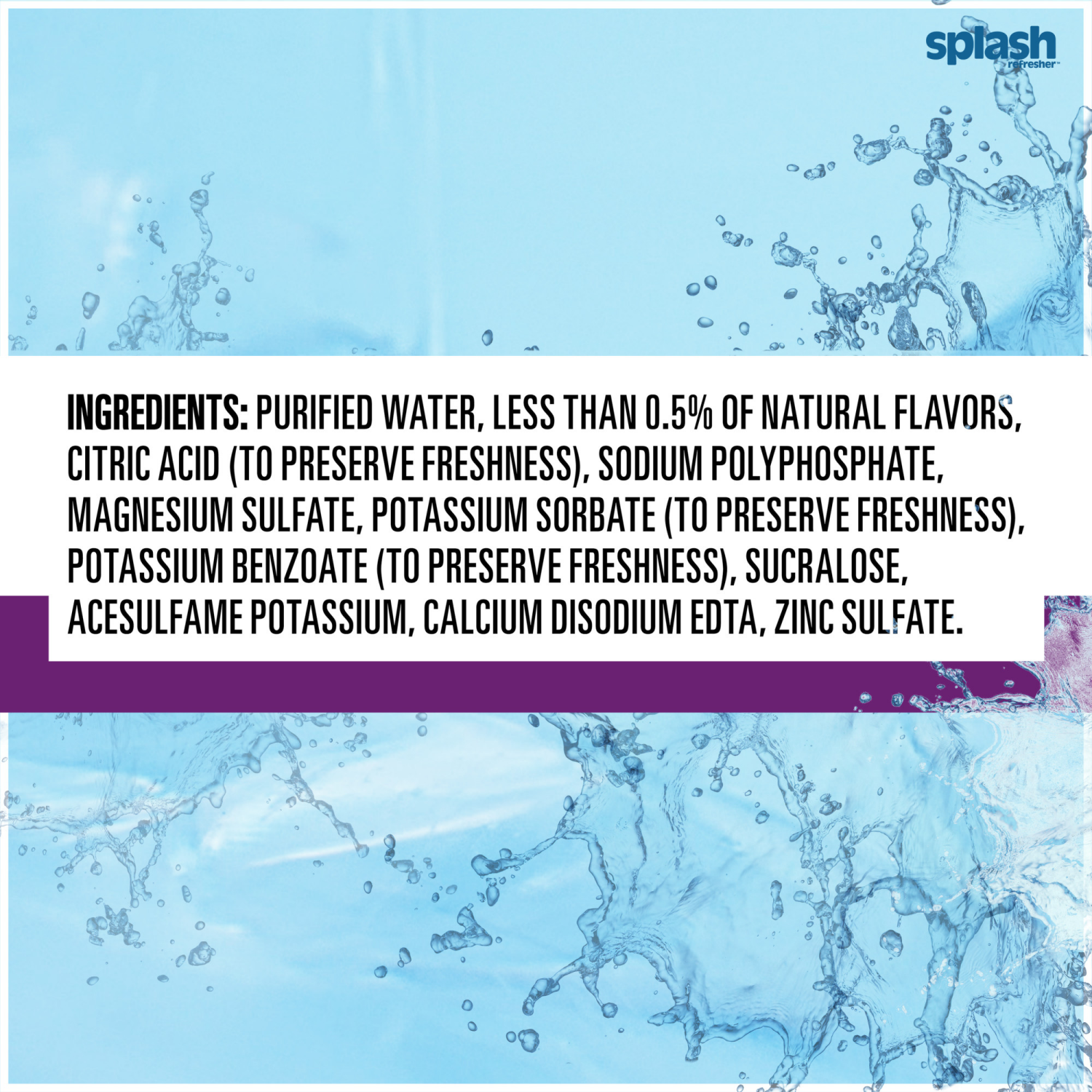 slide 6 of 8, Splash Refresher Acai Grape Flavored Water, 16.9 fl oz, 6 Pack, 6 ct