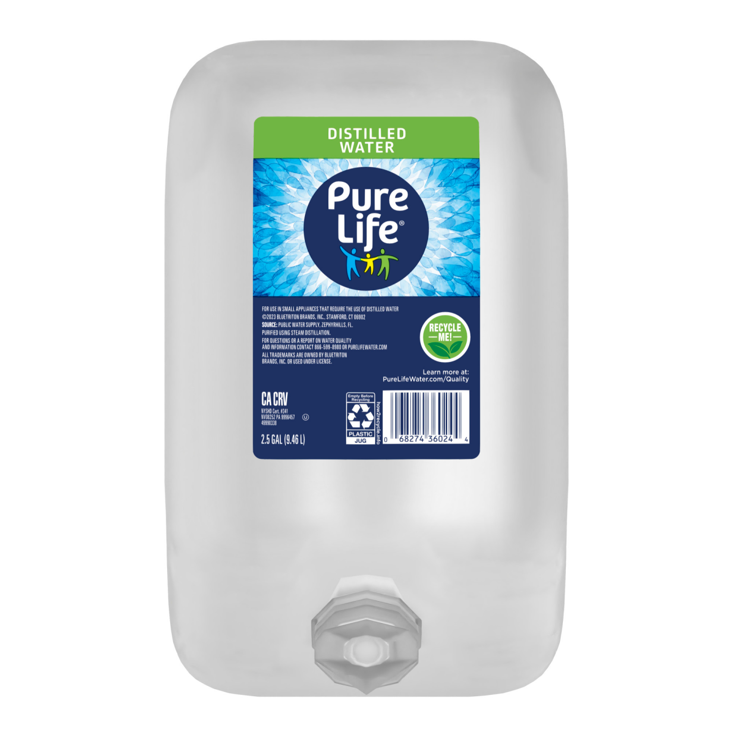 slide 1 of 3, Pure Life Distilled Water 2.5 Gallon - 2.50 g, 2.5 gal