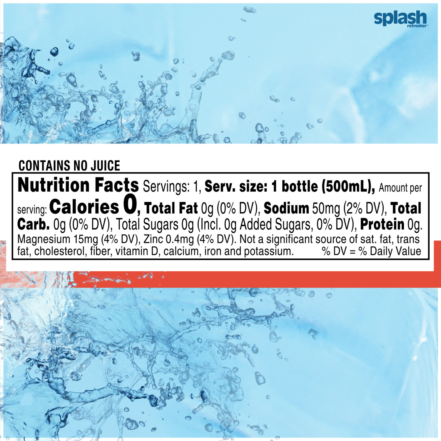 slide 3 of 8, Splash Refresher Mandarin Orange Flavored Water, 16.9 fl oz, 6 Pack, 6 ct
