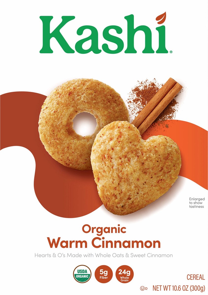 slide 5 of 13, Kashi Breakfast Cereal, Family Breakfast, Organic Fiber Cereal, Organic Warm Cinnamon Oat, 10.6oz Box (1 Box), 10.6 oz