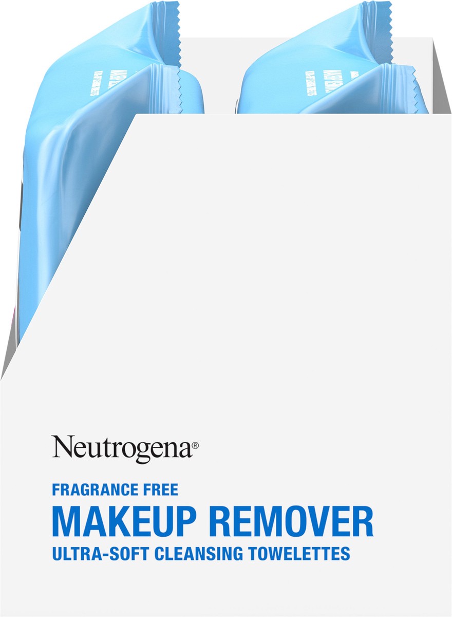 slide 10 of 10, Neutrogena Fragrance-Free Makeup Remover Wipes, Daily Facial Cleanser Towelettes, Gently Removes Oil & Makeup, Alcohol-Free Makeup Wipes, Twin Pack, 2 x 25 ct, 50 ct