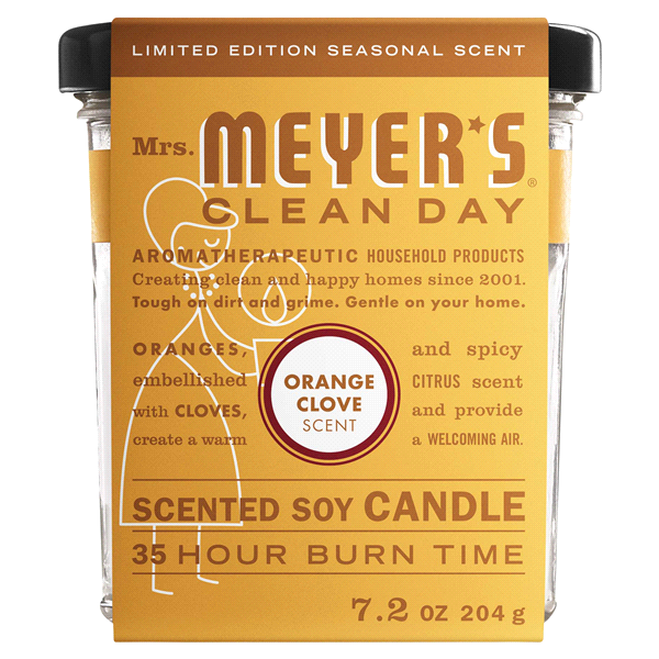 slide 1 of 1, Mrs. Meyer's Clean Day Scented Soy Candle, Orange Clove Scent, 7.2 oz