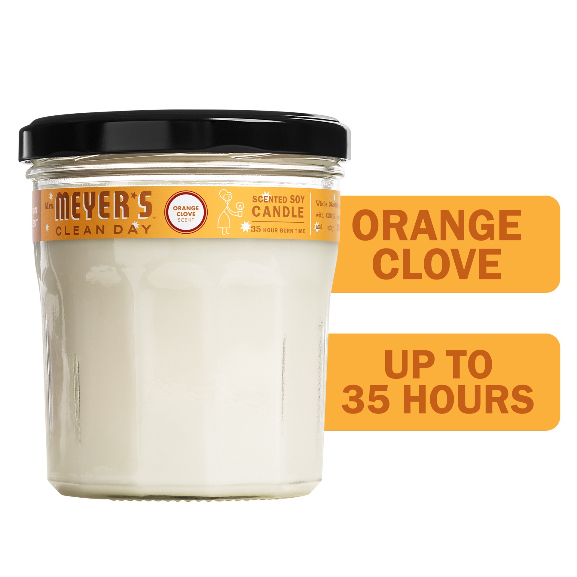 slide 9 of 10, Mrs. Meyer's Clean Day Scented Soy Candle, Large, Orange Clove Scent, 7.2 Ounce Candle, 7.2 oz