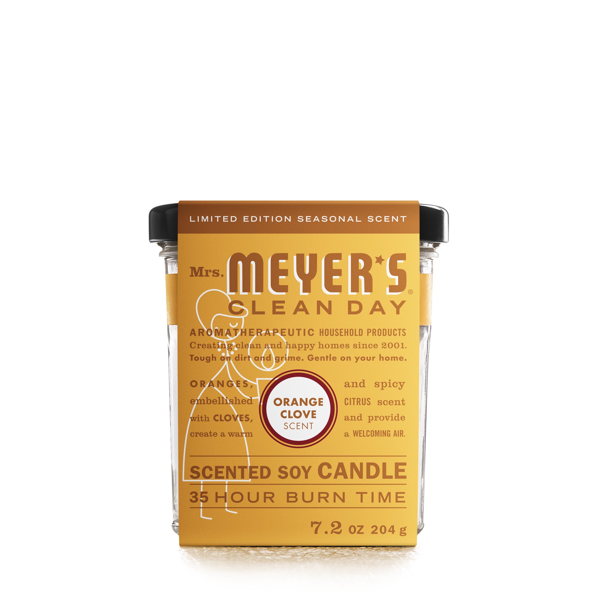 slide 2 of 10, Mrs. Meyer's Clean Day Scented Soy Candle, Large, Orange Clove Scent, 7.2 Ounce Candle, 7.2 oz