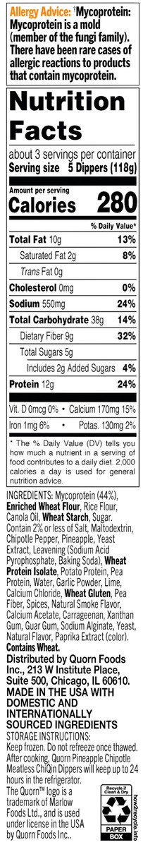 slide 5 of 7, Quorn Meatless Pineapple Chipotle Dippers, 10.6 oz
