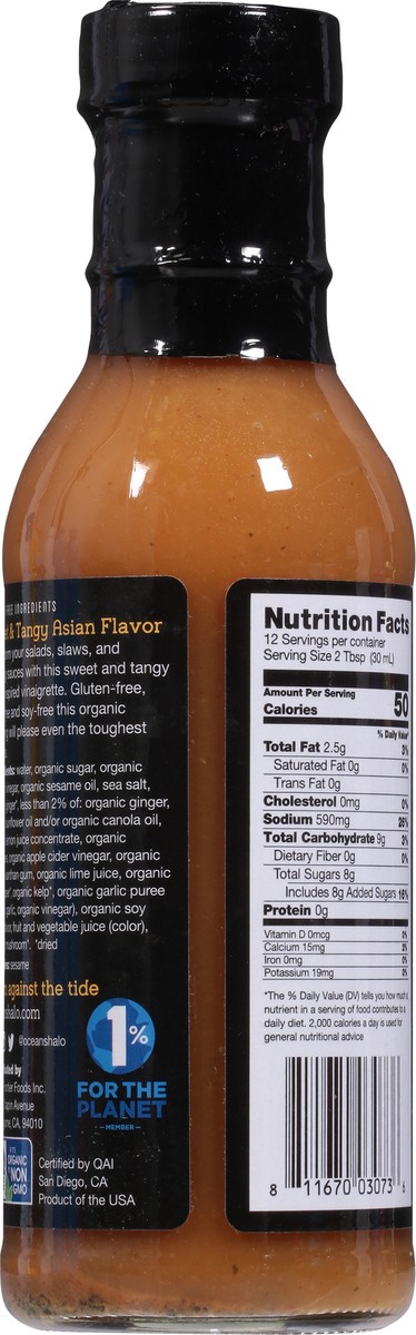 slide 9 of 9, Ocean's Halo Ginger Sesame Vinaigrette & Marinade, Soy-Free, 12 fl oz