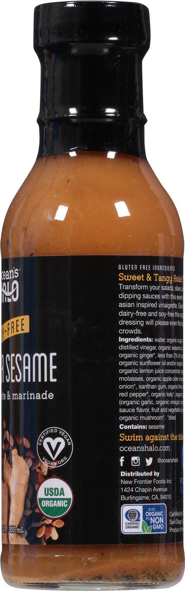 slide 2 of 9, Ocean's Halo Ginger Sesame Vinaigrette & Marinade, Soy-Free, 12 fl oz