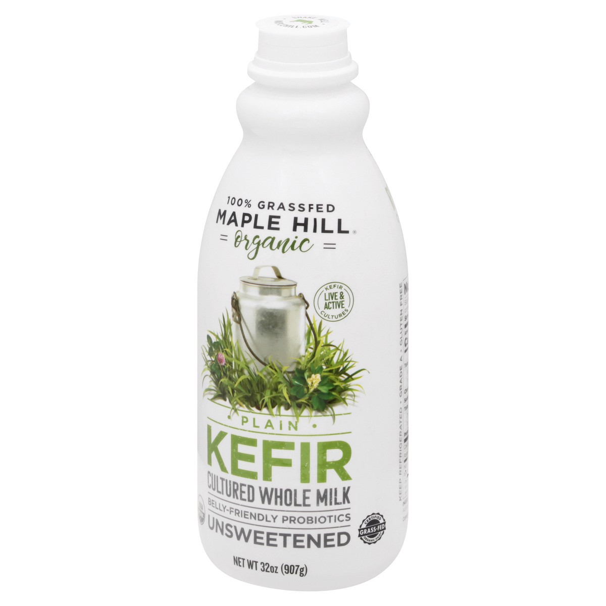 slide 7 of 13, Maple Hill Organic Unsweetened Plain Kefir 32 oz, 32 oz